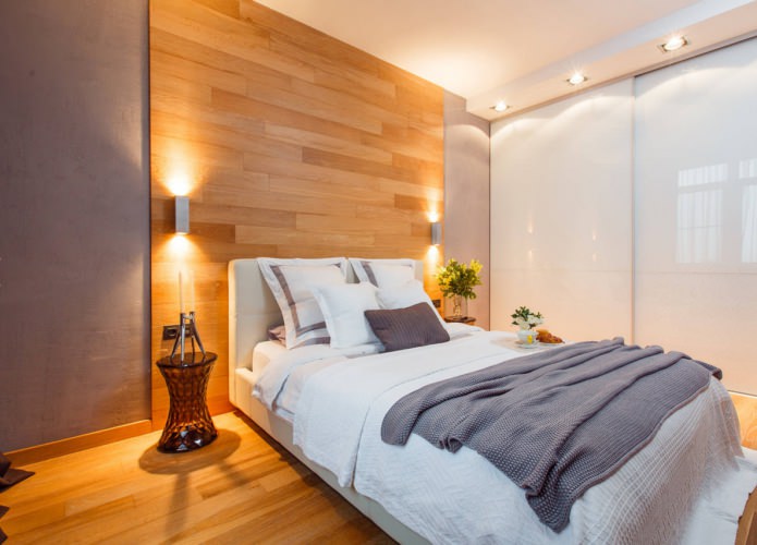 Laminate on the wall in a modern bedroom