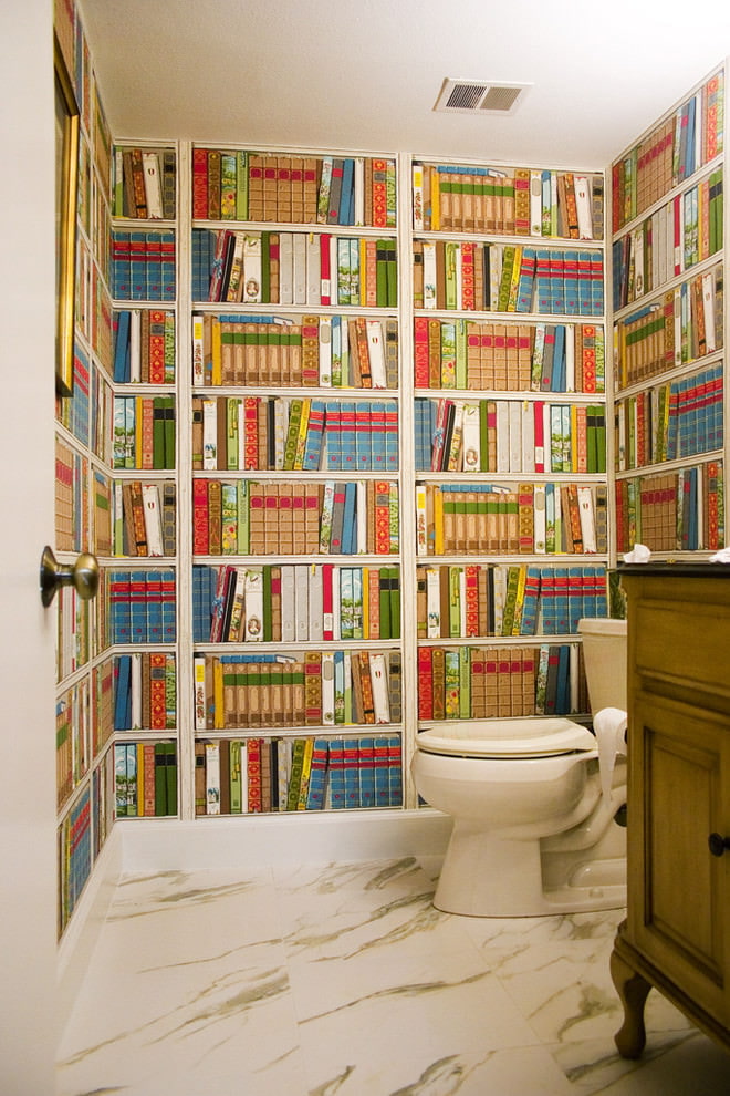 kertas dinding memperluas ruang dengan buku