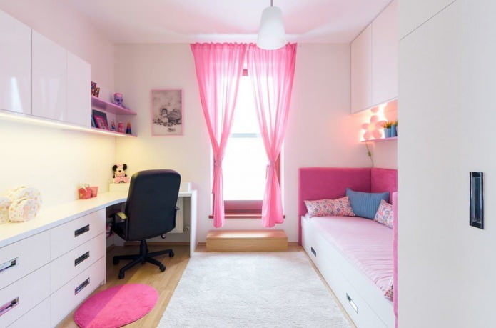 dekorativt design af et soveværelse til en pige
