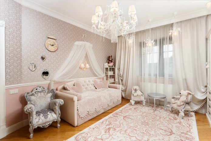 cortines beix d'estil clàssic per a la llar d'infants