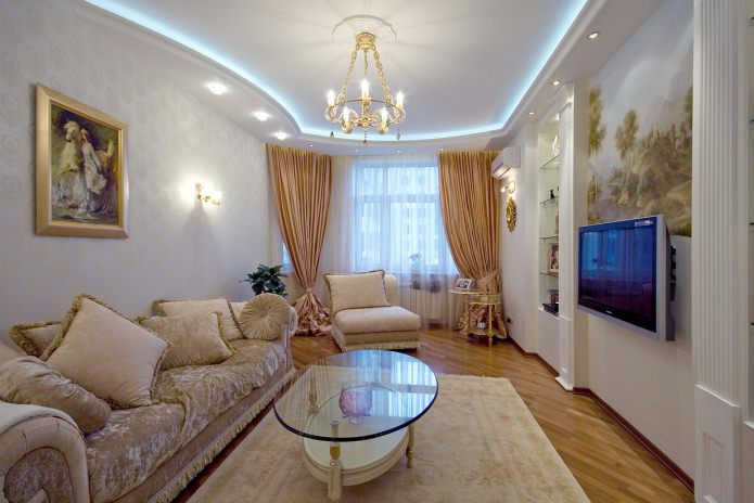 Záclony do obývacího pokoje v klasickém stylu