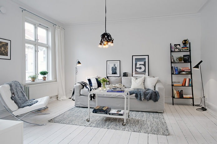 disseny de sala d'estar escandinava