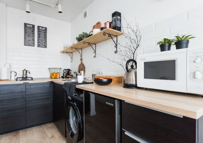 Thiết kế màu đen trong nhà bếp theo phong cách Scandinavian