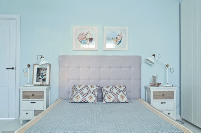 Màu xanh lam trong nội thất phòng ngủ