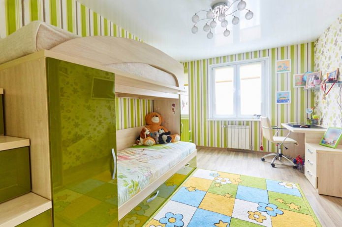 Jednoúrovňový strečový strop v detskej izbe