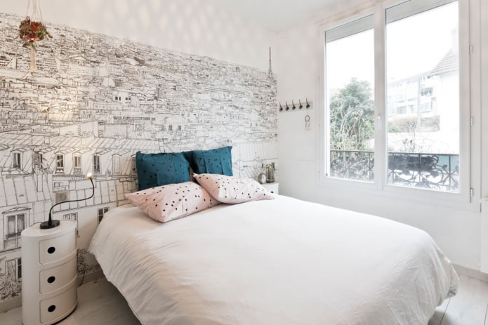 camera da letto in bianco