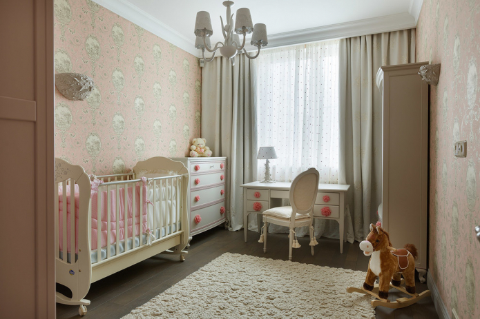 interior del dormitori per a una nena acabada de néixer