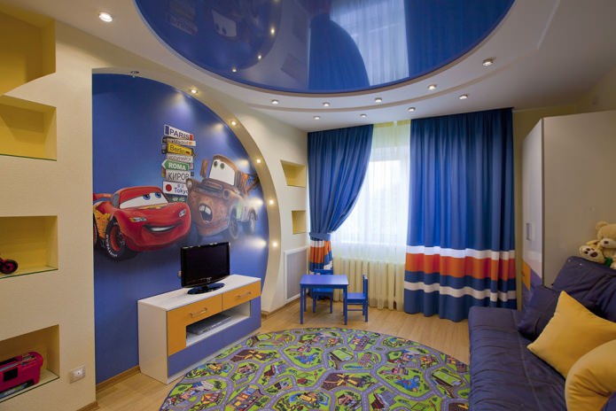 elipsový strop v dětském pokoji