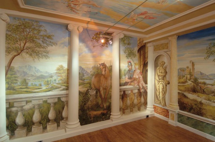 fresco in het interieur