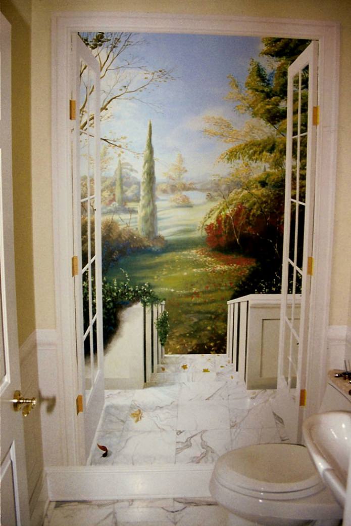 lukisan dinding di bilik mandi