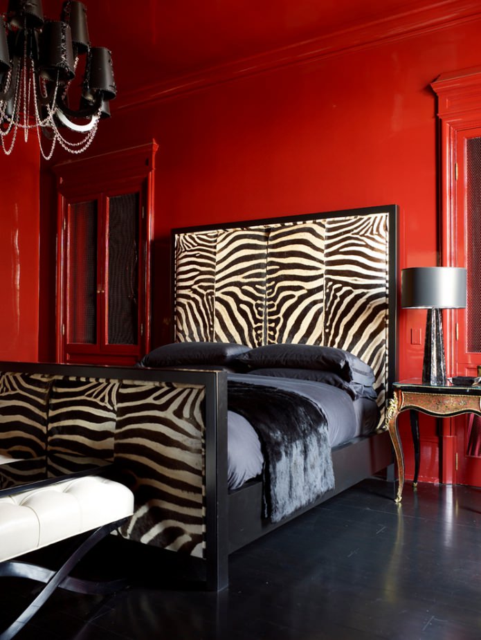 zwarte en rode slaapkamer