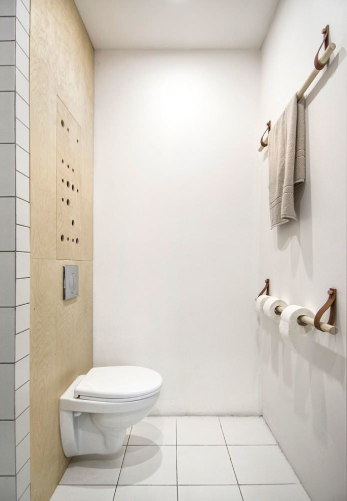Interiér toalety ve skandinávském stylu