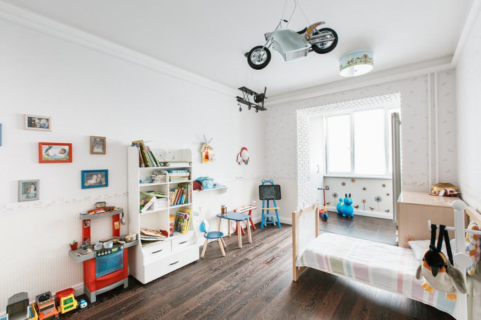 İskandinav tarzında erkek bebek odası
