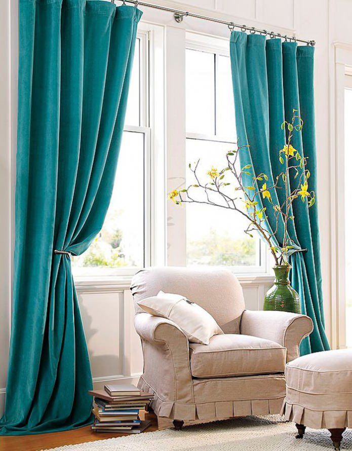 cortines de vellut turquesa