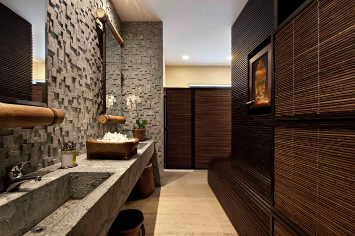 Bambuko plokštės vonios kambaryje