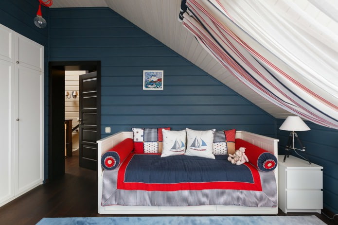 dormitor pentru un băiat în stil nautic