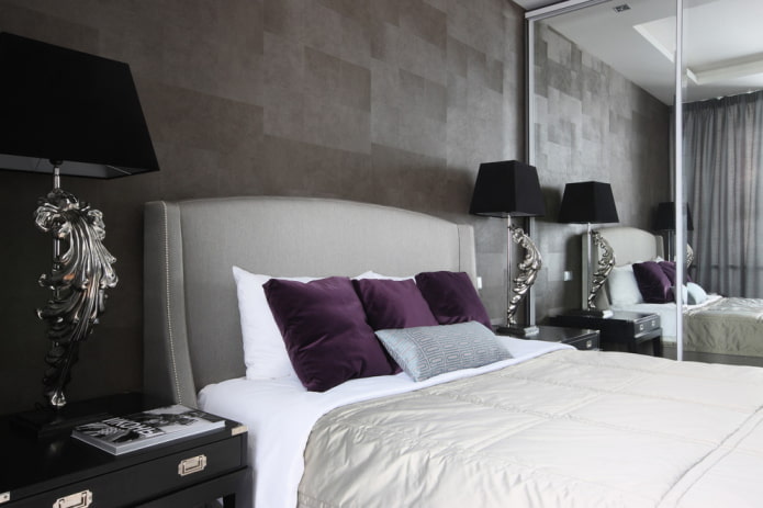 עיצוב חדר שינה בצבע אפור