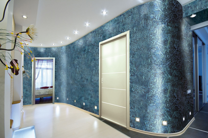 hình nền màu xanh venetian trong hành lang