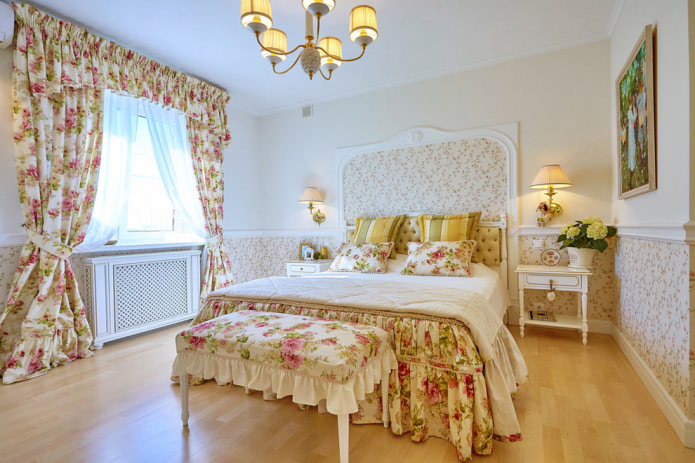 Интериор на спалня в провансалски стил