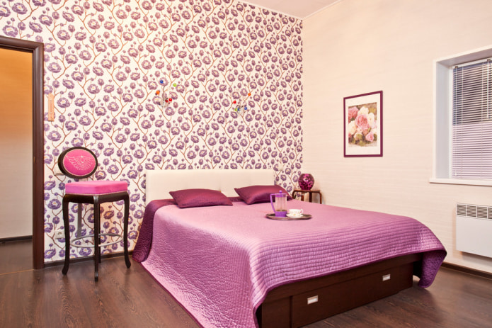 kertas dinding dengan bunga ungu