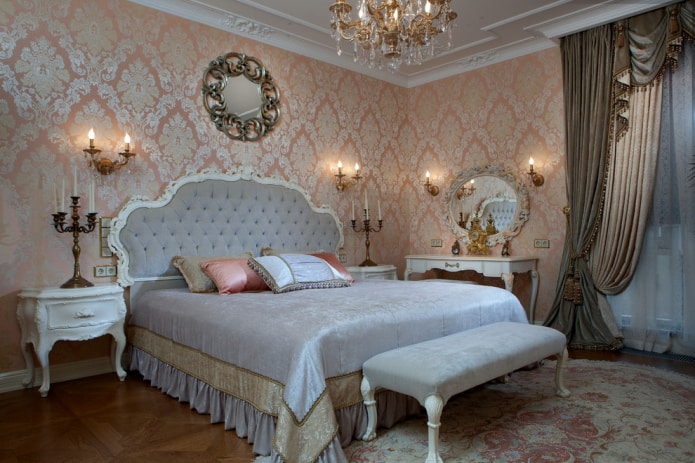 Viktoriaanisen tyylinen makuuhuoneen sisustus