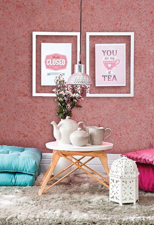 roze vloeibaar behang