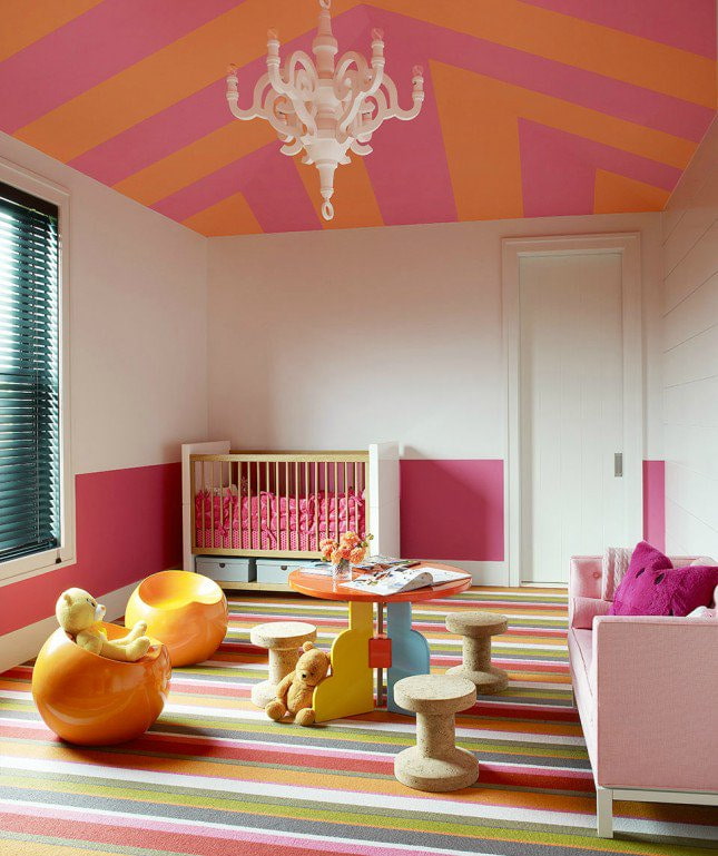 oranje-roze plafond