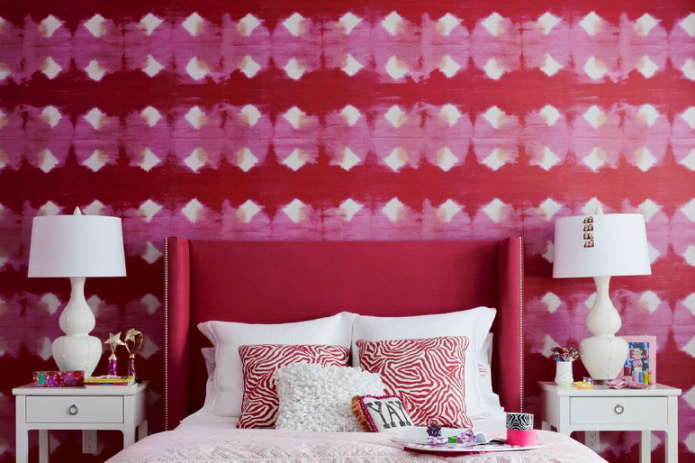 bordeaux roze behang