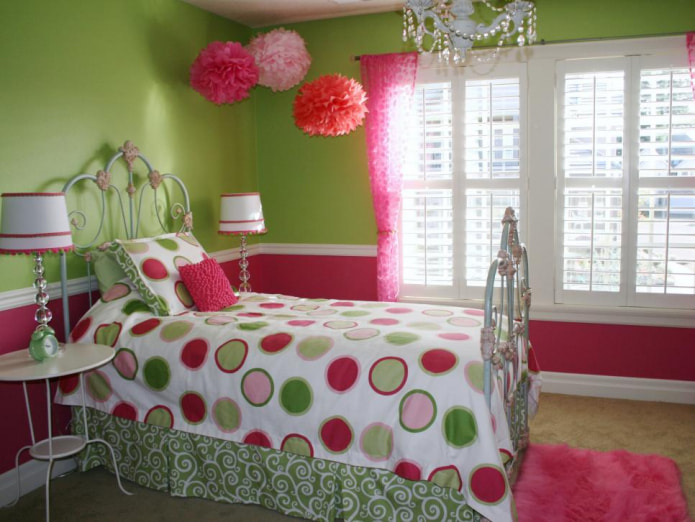 interior de color verd-rosa clar