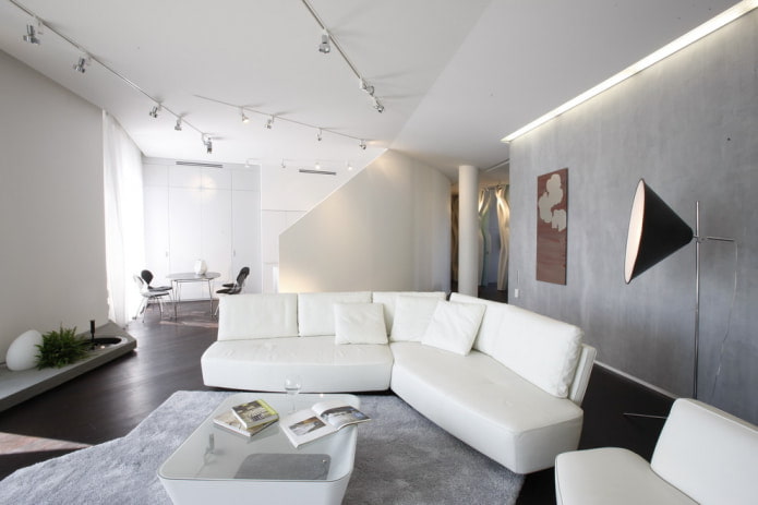 soggiorno elegante in stile high-tech