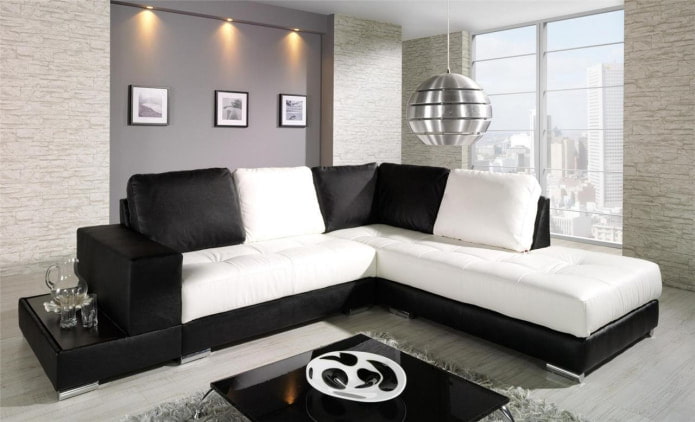 Sofa hitam dan putih