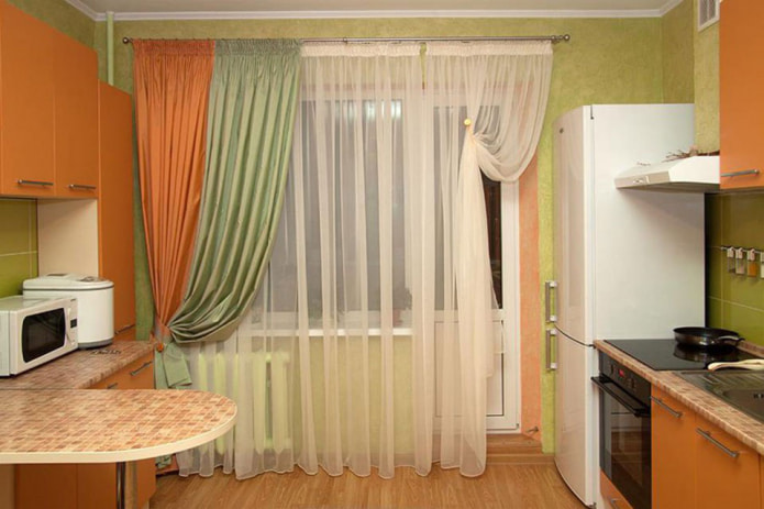 cortina bicolor amb taronja