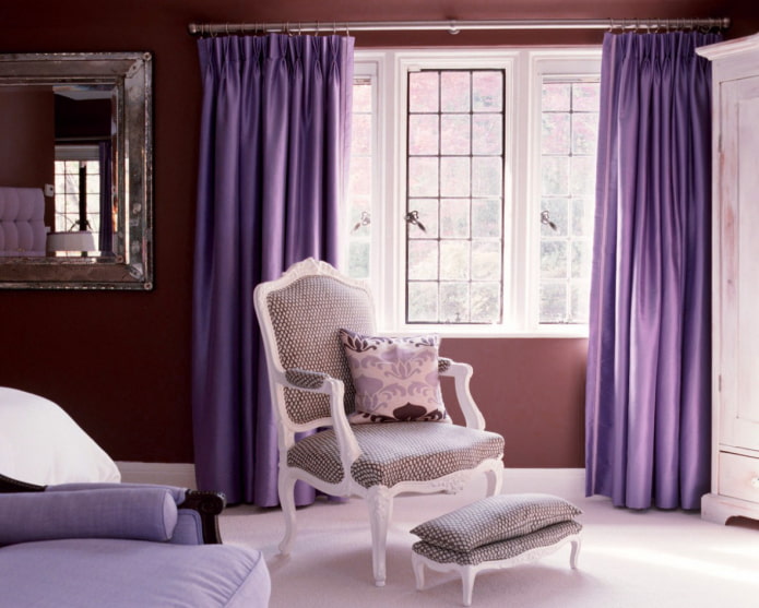 cortines de setí lila