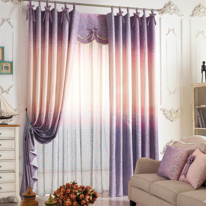 lilla gardiner med ombre effekt