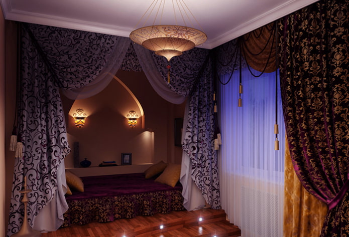 cortines liles d'estil oriental