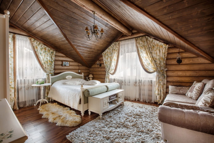 camera da letto in stile provenzale all'interno della casa
