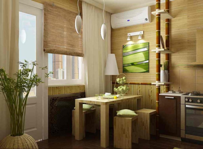 ekologiško stiliaus bambukinės žaliuzės
