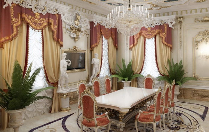 Rèm cửa kiểu Pháp trong nội thất baroque