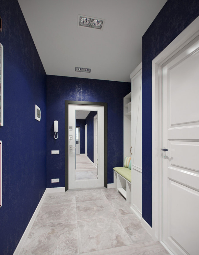 biało-niebieski korytarz