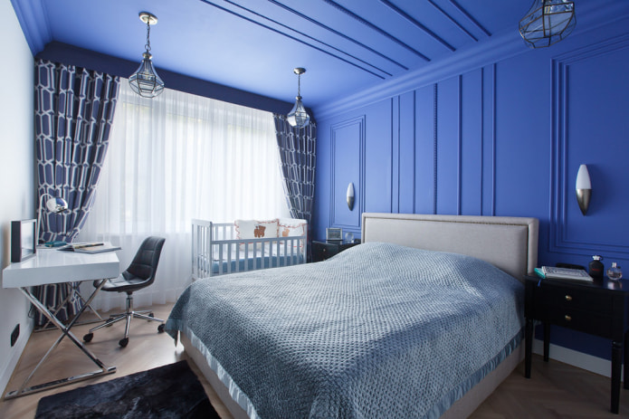 camera da letto in blu