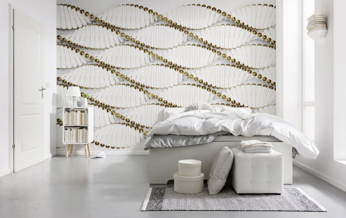 abstrakcyjne tapety 3d w sypialni