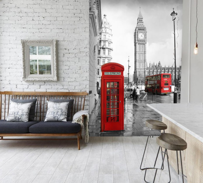 fotografická tapeta s obrazem Londýna v interiéru