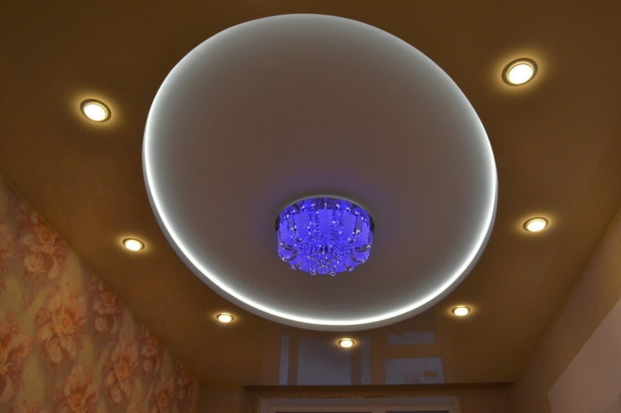 struttura del soffitto con illuminazione interna