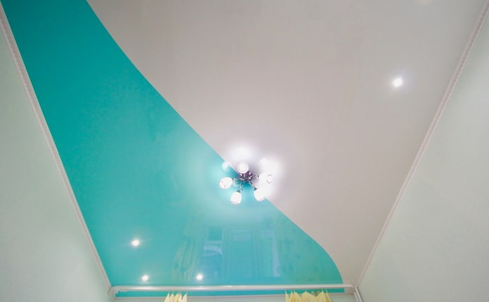 spanplafond structuur turquoise wit