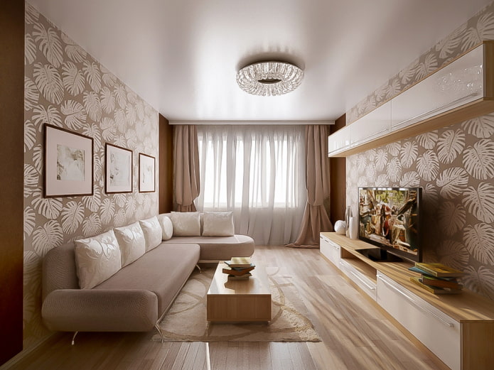 soffitto bianco satinato nel soggiorno