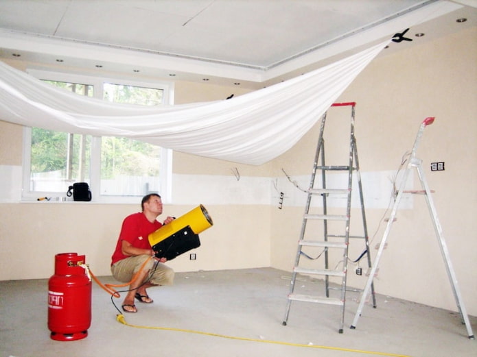 instal·lació de sostre estirable