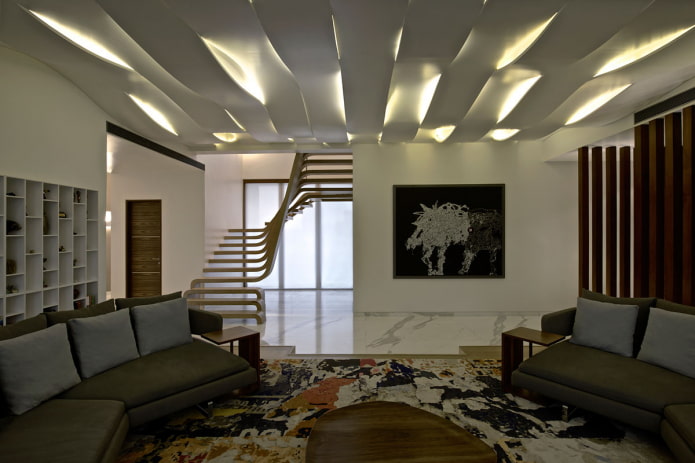 struttura del soffitto figurato con illuminazione