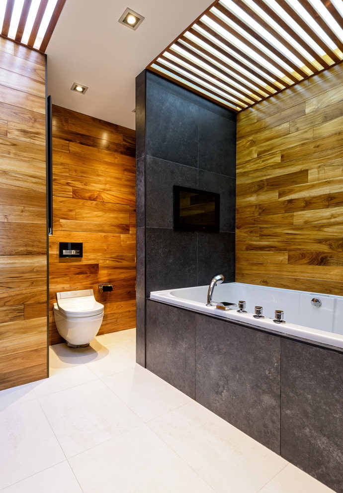 עיצוב תקרה בחדר אמבטיה בשילוב עם שירותים