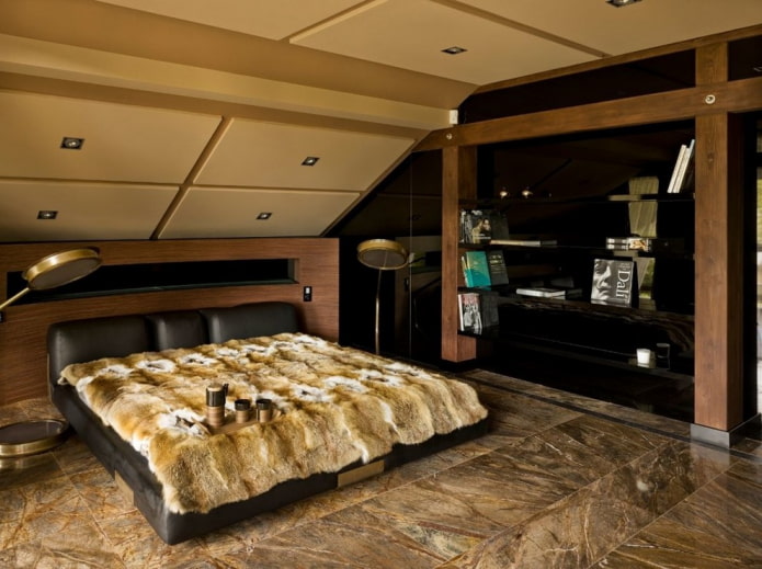 loft design i loftet soveværelse