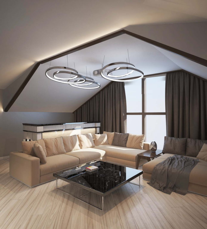 loftstruktur på loftet i en moderne stil